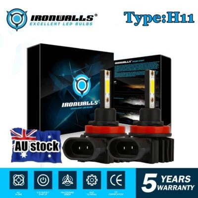 H11 LED Low Beam Headlights HID Xenon For Mitsubishi Pajero NS NT NW 2006-2013 • $25.99