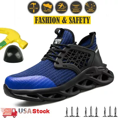 Mens Work Boots Steel Toe Cap Safety Shoes Indestructible Sneakers Bulletproof • $40.47