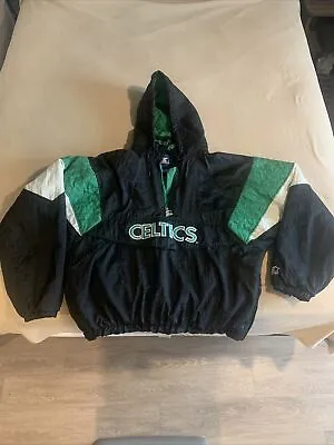 VINTAGE Boston Celtics Hooded Starter Jacket XXL XL • $349.99