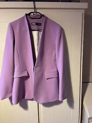 Zara Lilac V-neck Blazer Size L Bloggers Fav!!! • £25