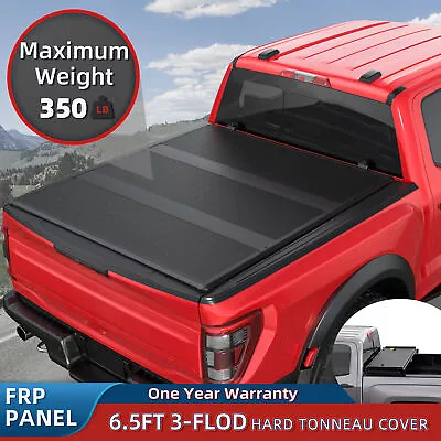 6.5 6.6FT 3-Fold Hard Solid FRP Truck Bed Tonneau Cover For 2004-2014 Ford F-150 • $415.90