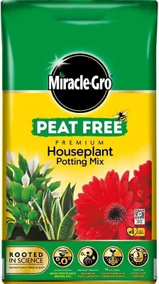 Miracle-Gro Peat Free Premium Houseplant Potting Mix Compost Soil Minerals 10L • £7.92