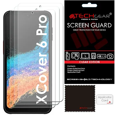 3 Pack Of TECHGEAR CLEAR Screen Protector Covers For Samsung Galaxy XCover 6 Pro • £2.79