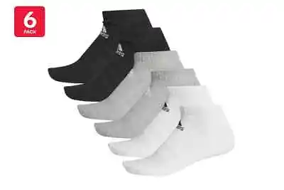 $48.95 • Buy 6 X Adidas Men's &  Women's Light No Show Sock Black/Grey/White  AU 