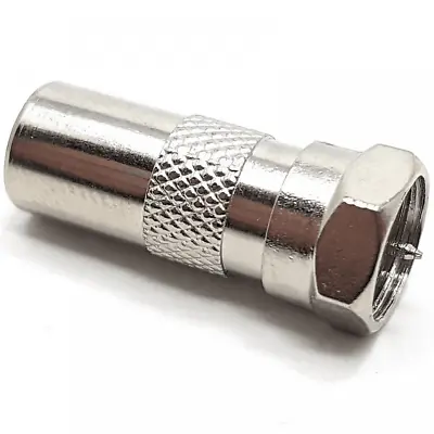 F Type Male To PAL Male Coaxial Coupler Adapter Nickel Plating Satellite Coax PP • £1.99