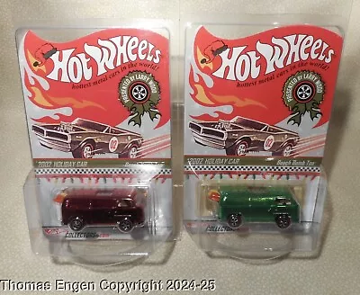 Hot Wheels RLC Beach Bomb Too Rear Board Holiday Pair Red & Green VW Bus .Com LE • $23