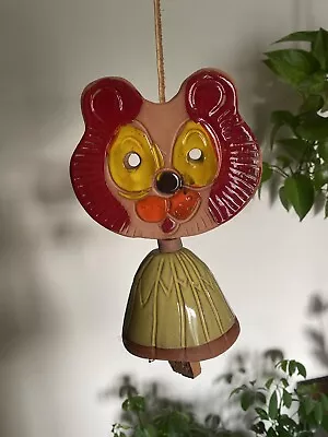 Vintage MCM 1968 Pacific Stoneware Lion Pottery Wind Chime • $35