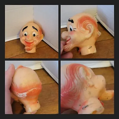 Vintage Clown Puppet Head Hand Puppet Rubber Red Hair  • $11.99
