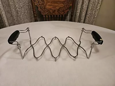 Vintage Chrome Expandable Casserole Holder Carrier Trivet With Padded Handles • $19.95