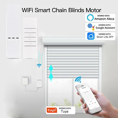 £67.45 • Buy WiFi Smart Motor Electric Chain Roller Blinds Shade Shutter Drive W/RF Remote