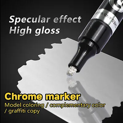 Chrome Liquid Mirror Silver Marker Pens DIY Mug Reflective Painting Marker Pens • £4.88