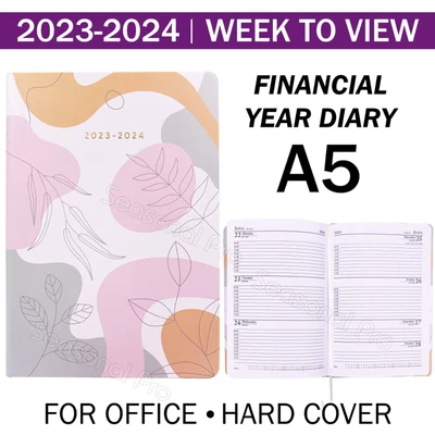 $13.95 • Buy 2023 2024 Financial Year Diary Week To View A5 Hard Cover WTV Planner Organiser