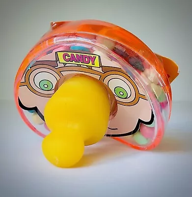 Vintage 1997 Albert & Sons CANDY PACIFIER Candy Container 3” ORANGE Bubble Gum • $15