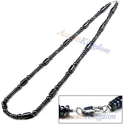 Accents Kingdom Men's Magnetic Hematite Tube Beads Sports Necklace • $22.09