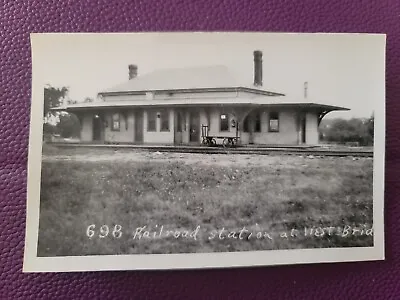 Kodak RPPC West Bridgewater Railroad Station MA Cape Cod • $6