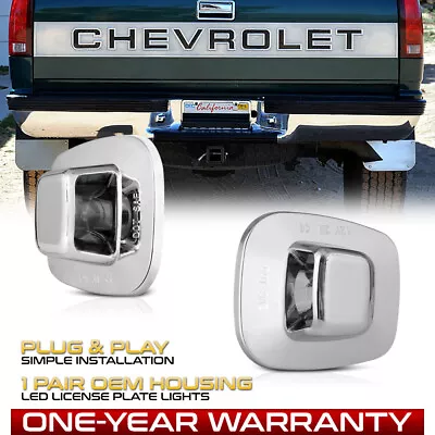 BUMPER MATCHING CHROME Chevy C/K 1500 2500 3500 OE-Style Tag Lights License Lamp • $12.99