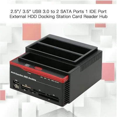 2.5 / 3.5  USB 3.0 To 2 SATA Ports 1 IDE Port External HDD Hard Drive Docking • $51.99