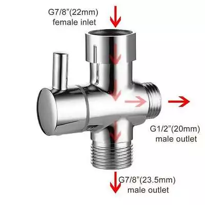 7/8  1/2  Steel T-adapter Shut Off Valve 3 Way Tee Connector For Handheld Bidet • $12.59