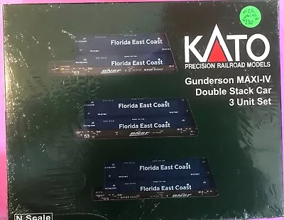 N-Scale Kato Gunderson Maxi-IV Double Stack Car 3 Unite / 106-6181 NEW • $112.50