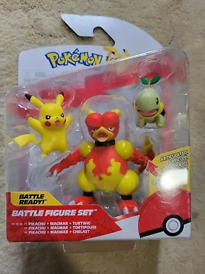 Pokemon MAGMAR TURTWIG PIKACHU Battle Pack Nintendo Action Figures NEW - RARE • $29.95