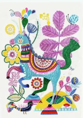 $18.95 • Buy AU Seller 5D Colourful Unicorn Crystal Diamond Painting Partial Drill Kit 30x40 