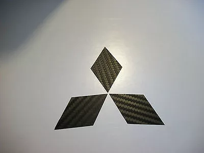 Carbon Fiber - Mitsubishi Grille Front & Rear Emblem Overlay DECALS  • $9.99