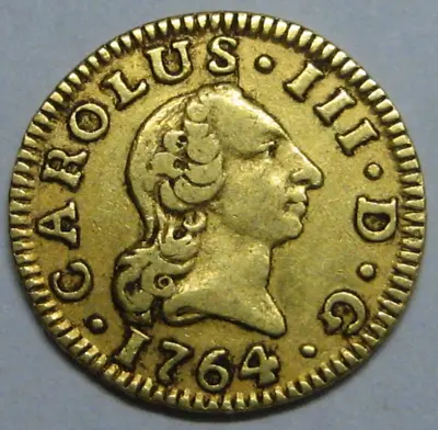 1764 Sevilla 1/2 Escudo Charles Iii Spain Gold Doubloon Spanish Colonial Era • $365