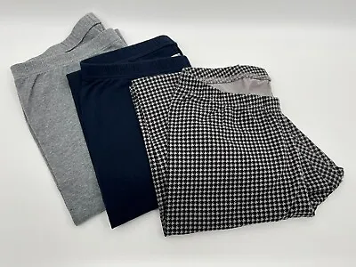 Capri Leggings Women's Sz L Lot Of 3 Old Navy Target Gray Blue Houndstooth • $10.95