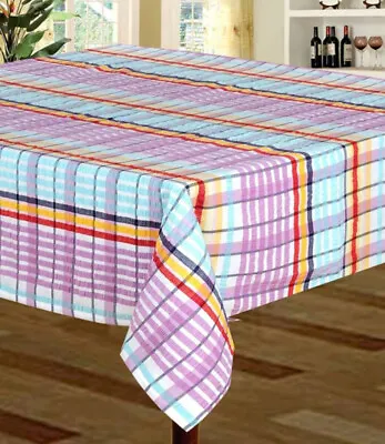 £13.99 • Buy New Stock Seersucker 100% Cotton Tablecloth Various Colours And Sizes 