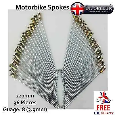 £11.43 • Buy Motorbike Spokes 220mm Nipple Cap Gauge 8 SET Motorcycle Wheel 5pcs 36pcs