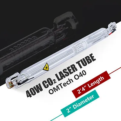 OMTech 40W K40 CO2 Laser Tube 700mm 1300 Hr. For CO2 Laser Engraver Cutter • $145.99