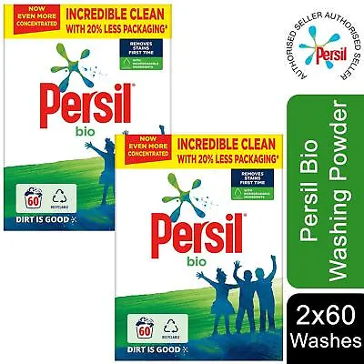 2x Of 60 Wash Persil Bio Washing Powder With Biodegradable Ingredients • £26.99