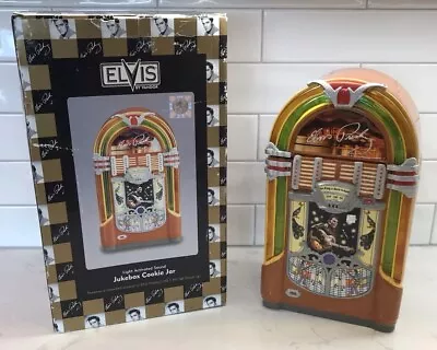 Elvis-King Of Rock N Roll Jukebox Light Activated Sound Cookie Jar By Vandor EUC • $77.87