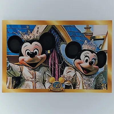 Disneyland 50th Anniversary Postcard Mickey Mouse Minnie Mouse Disneyland Resort • £11.58