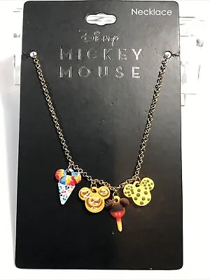 New! Disney Mickey Mouse Dessert Multi Charm Necklace • $15.95