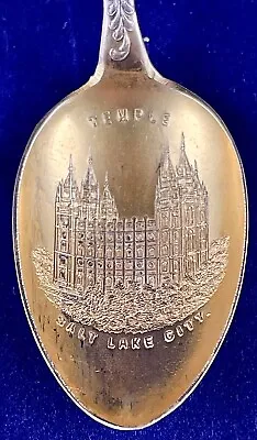 Shephard Mfg Co Sterling Silver Souvenir Spoon Of Utah Depicting Mormon Temple • $35