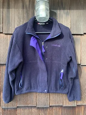 Vintage 80s 90s Moonstone Fleece Indigo Purple Zip Jacket Womens Rare USA Made S • $54