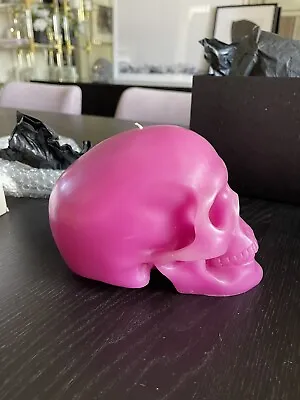 D.L. & Co Vintage Large Bright Pink Skull Candle Halloween • $30