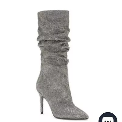 NWT Jessica Simpson Womens Layzer Pewter Multi Glitter Gabor Boots SIZE 5.5M • $41.25