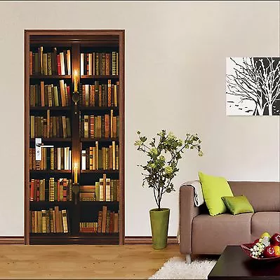 £55.04 • Buy 3D Bookshelf 279 Door Wall Mural Photo Wall Sticker Decal Wall AJ WALLPAPER AU