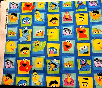 Sesame Street Friends Fat Quarter Flannel Fleece Fabric HTF 18x22 Quilting Baby • $10.89