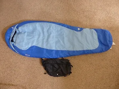 Women's Marmot W's Trestles 15° Blue Mummy Style RH Zip Sleeping Bag 29  X 75  • $69.95