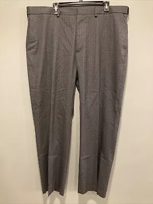 J.M.Haggar Classic Fit Mens 42X30 Black Plaid Flat Front Dress Pants MINT • $21.95