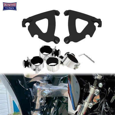 $36.09 • Buy 49mm Bracket Gauntlet Fairing Trigger Lock Mount Kit Fit For Dyna FXDB FXDC FXBB