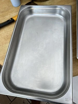 £14.90 • Buy Gastronorm Stainless Steel Containers Bain Marie Food Pan 1/1 65mm Deep