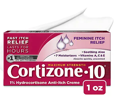Cortizone 10 Maximum Strength Feminine Itch Cream 1% Hydrocortisone 1 Oz. • $10.89