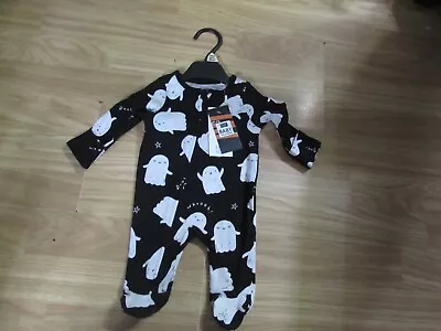 Baby's Ghost/halloween Themed Baby Grow Outfit Size New Born By F&f • £7