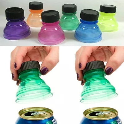 6PCS Soda Saver Pop Beer Beverage Can Cap Flip Bottle Top Lid Protector Reusable • £2.63