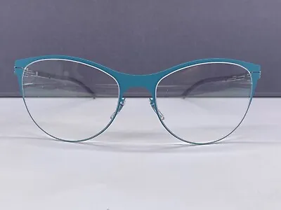 IC! Berlin Glasses Women's Blue Green Cat Eye Lucie H. Aqua Metal Pearl Turquoise • £59.87