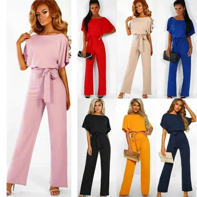 $32.19 • Buy Women' Batwing Sleeve Jumpsuit Playsuit Wide Leg Long Trousers Business Party